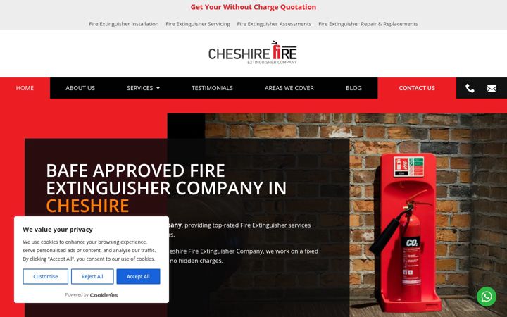 Screenshot του cheshirefireextinguishercompany.co.uk