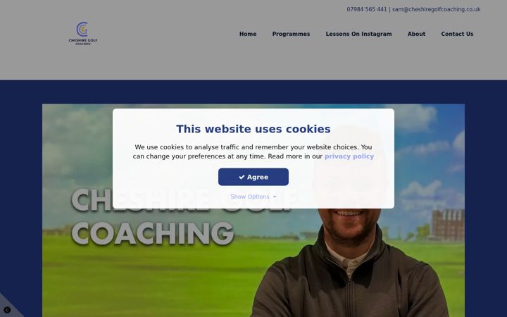 Screenshot του cheshiregolfcoaching.co.uk