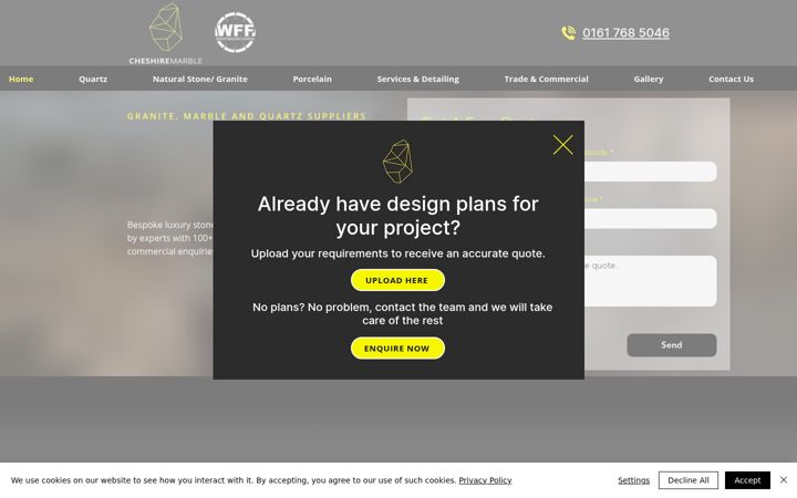 Screenshot του cheshiremarble.co.uk