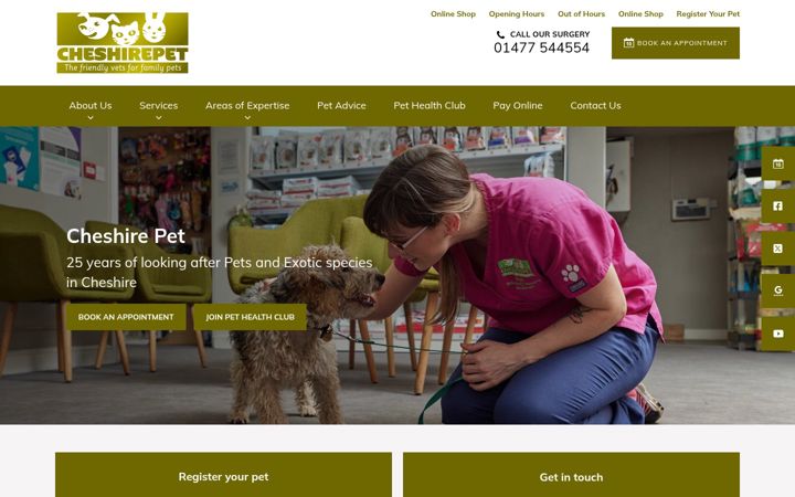 Screenshot του cheshirepet.co.uk