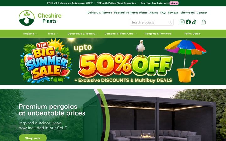 Screenshot of cheshireplants.co.uk