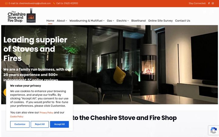 Ekrano kopija cheshirestoveandfireshop.co.uk