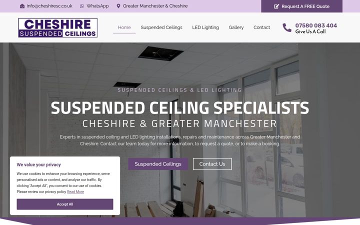 Screenshot του cheshiresuspendedceilings.co.uk