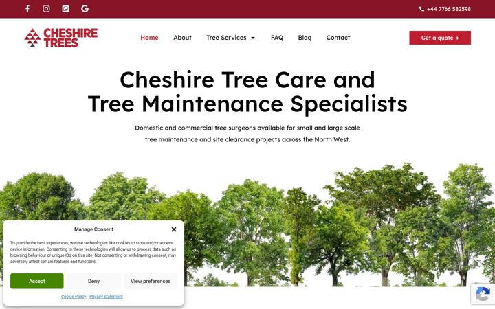 Screenshot του cheshiretrees.co.uk