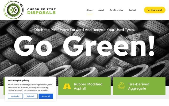 Screenshot of cheshiretyredisposals.com
