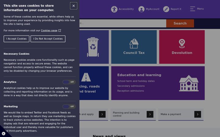 Screenshot of cheshirewestandchester.gov.uk
