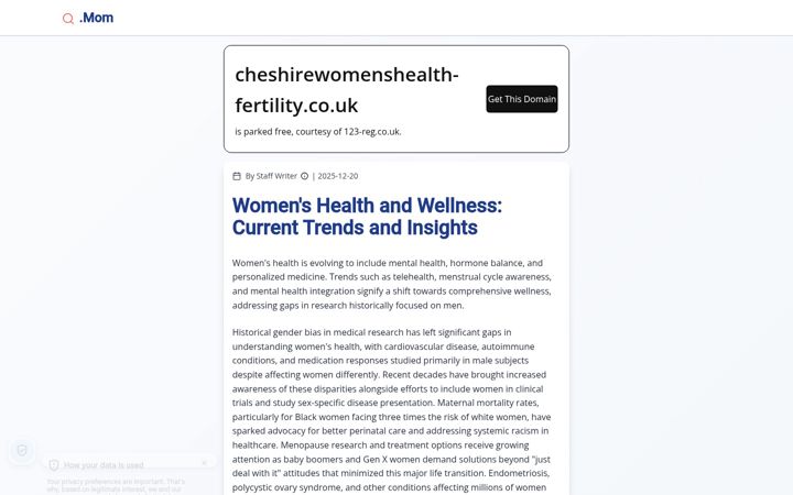 Screenshot του cheshirewomenshealth-fertility.co.uk