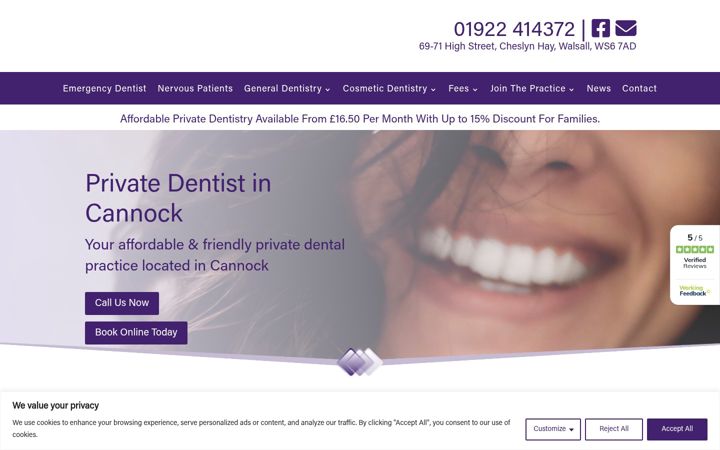 Screenshot του cheslynhaydental.co.uk