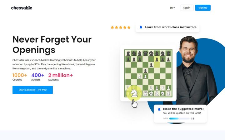 Snimka zaslona za chessable.com