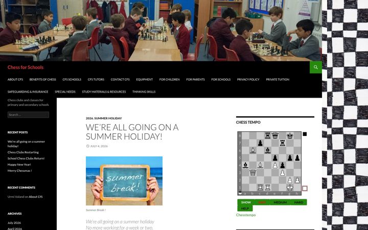 Screenshot του chessforschools.org.uk