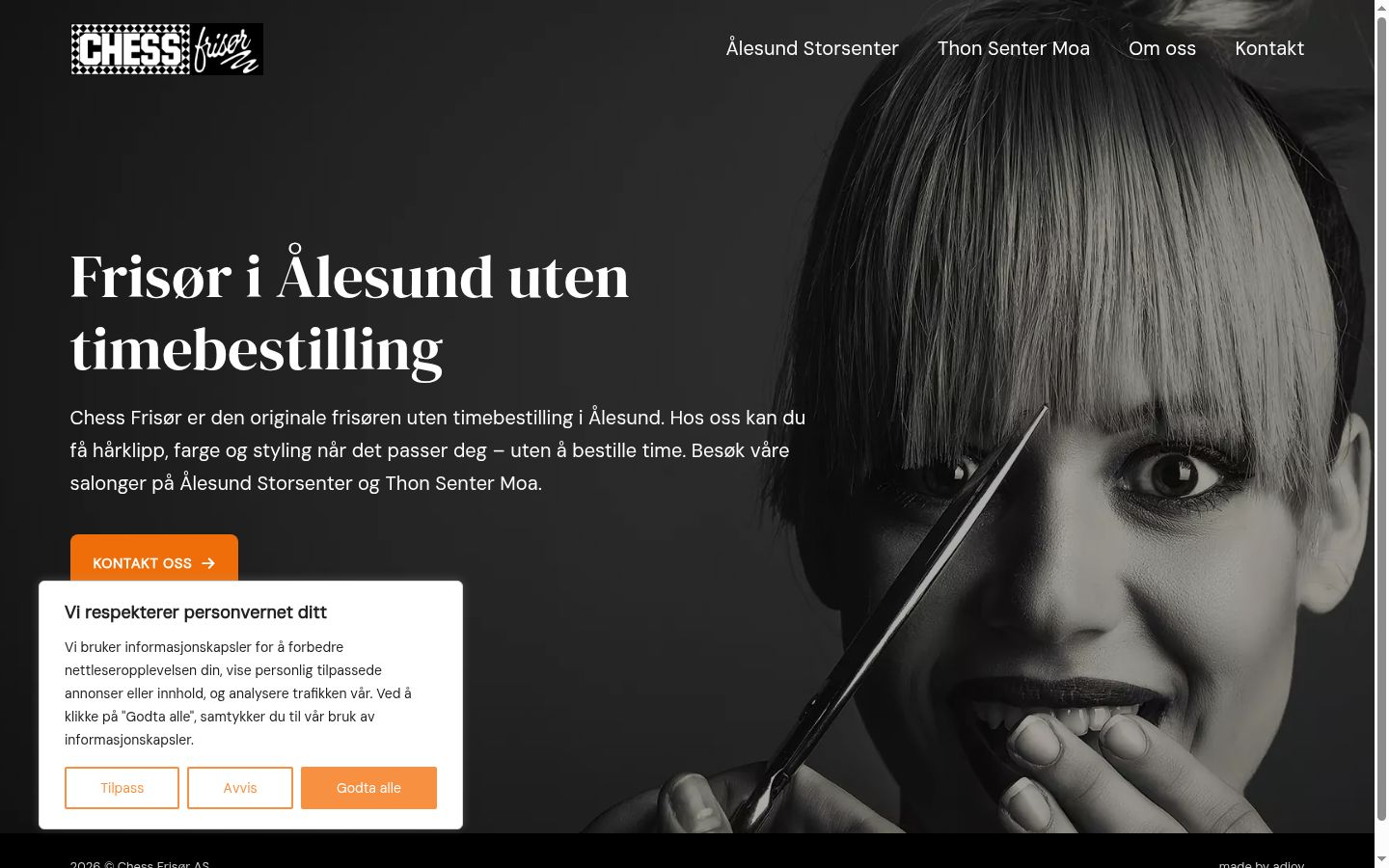 Ekrānuzņēmums ar piekrišanas baneri, kas tika rādīts pirms jebkādas mijiedarbības