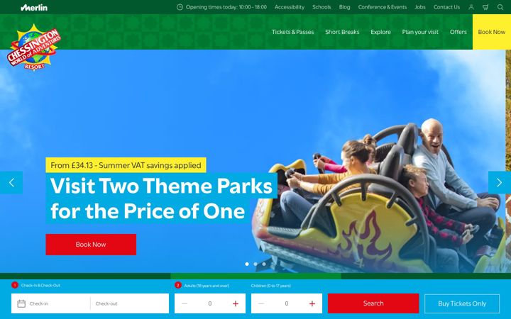 Posnetek zaslona chessington.com