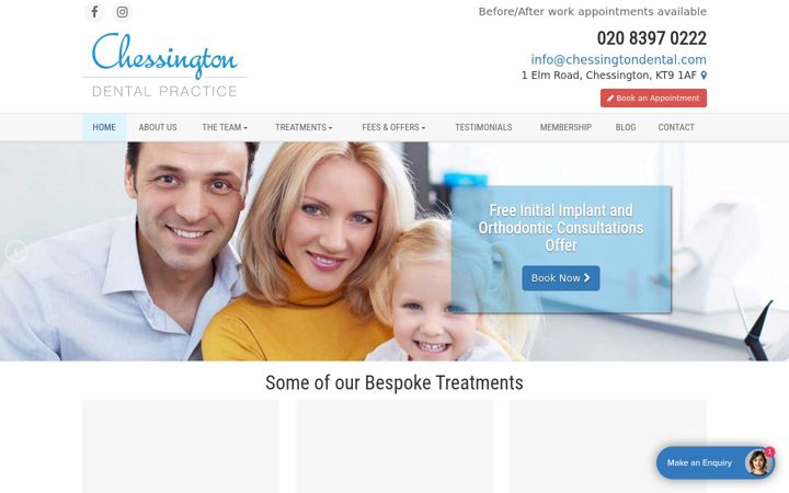 Screenshot of chessingtondental.com