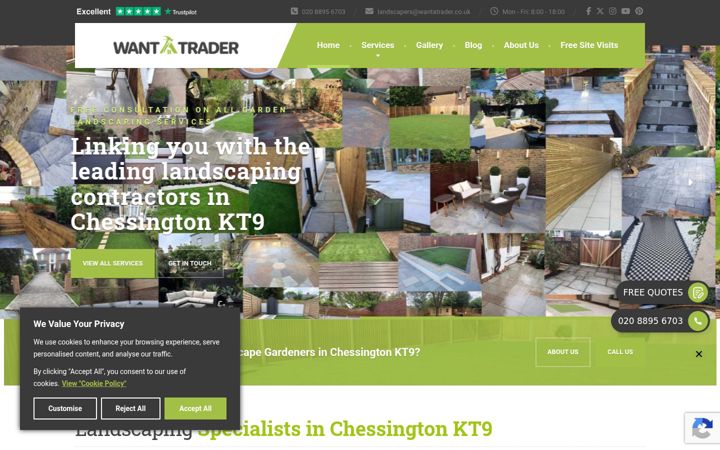 Screenshot του chessingtonpaving.co.uk