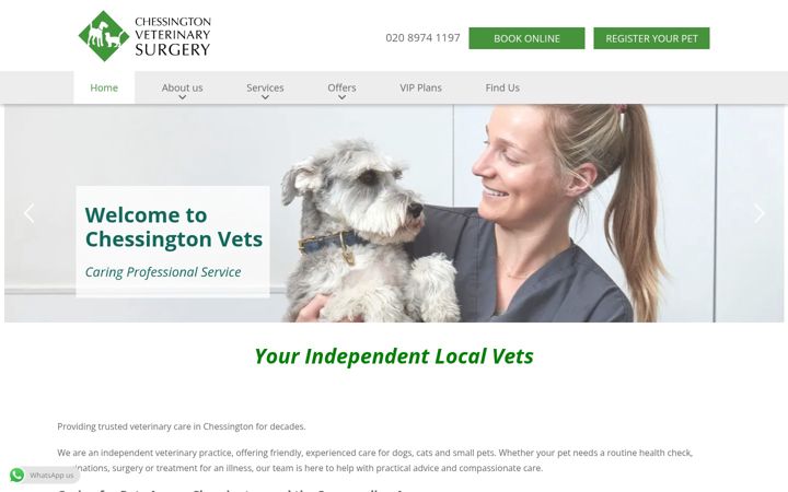 Screenshot του chessingtonvets.co.uk