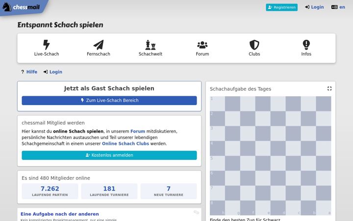 Screenshot of chessmail.de