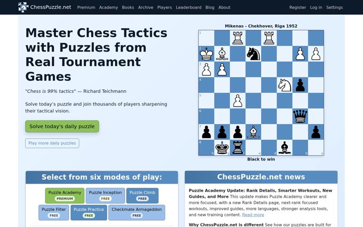 Screenshot of chesspuzzle.net
