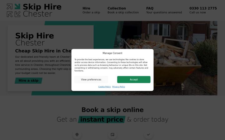 Screenshot του chester-skiphire.co.uk