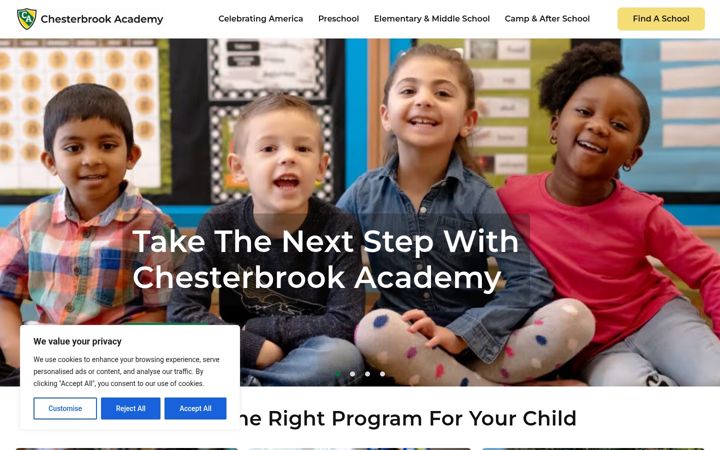 Screenshot of chesterbrookacademy.com