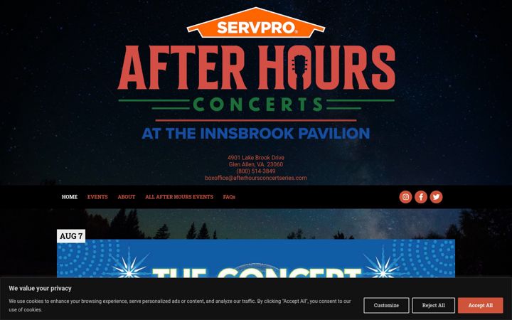 Screenshot of chesterfieldafterhoursconcerts.com