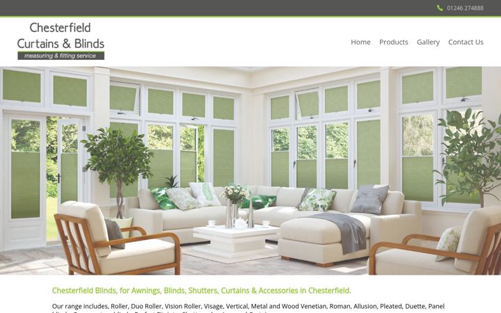 Screenshot του chesterfieldblinds.co.uk