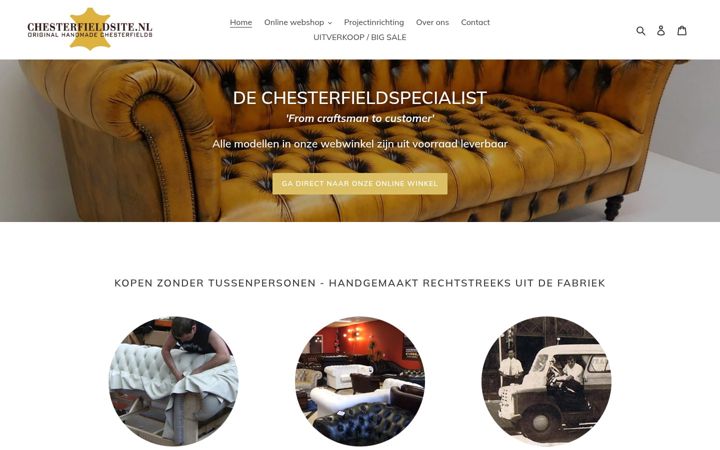 Kuvakaappaus sivustosta chesterfieldsite.nl