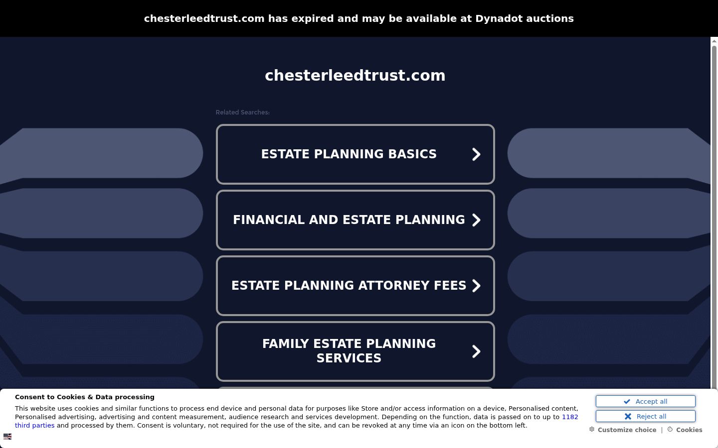 Screenshot of the consent banner shown before any interaction