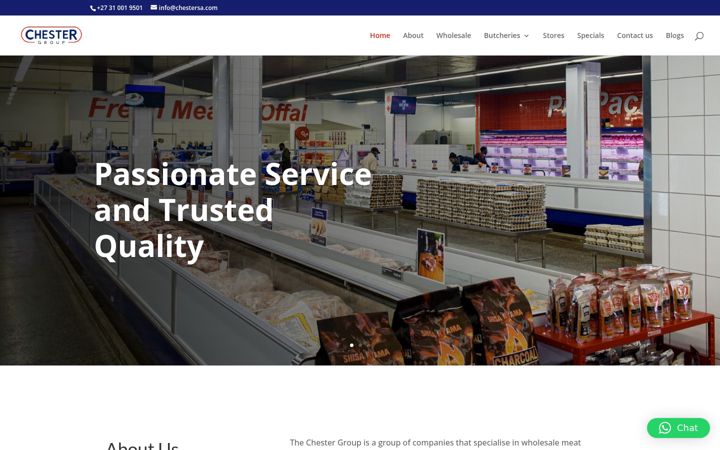 Screenshot van chestersa.co.za