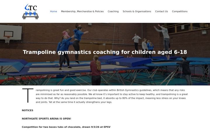 Screenshot di chestertrampolineclub.co.uk