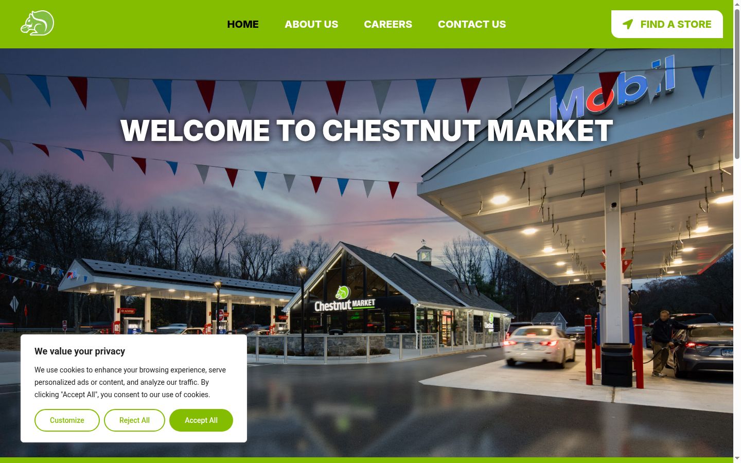 Screenshot of the consent banner shown before any interaction