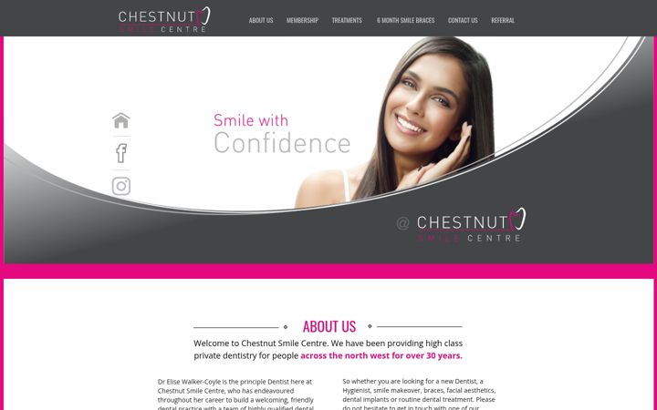 Screenshot του chestnutsmilecentre.co.uk