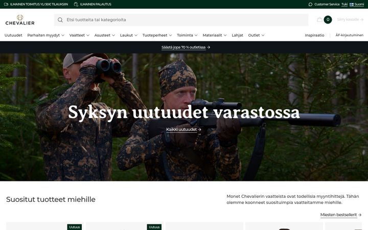 Screenshot di chevalier.fi