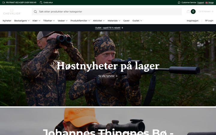 Posnetek zaslona chevalier.no