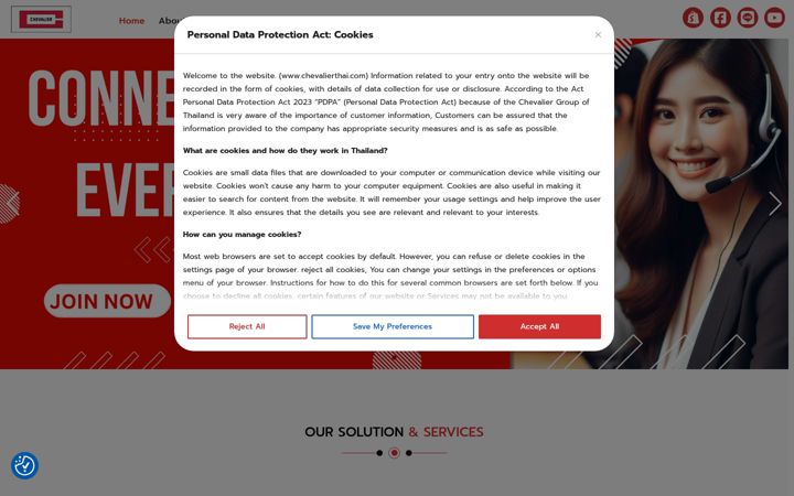 Screenshot of chevalierthai.com