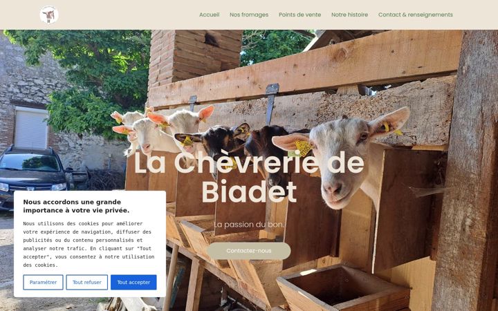 Screenshot von chevreriedebiadet.fr