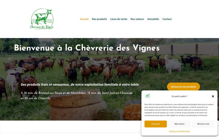 Screenshot of chevreriedesvignes.fr