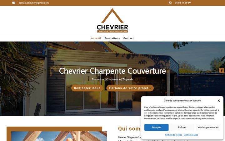 Screenshot of chevriercharpentecouverture.fr