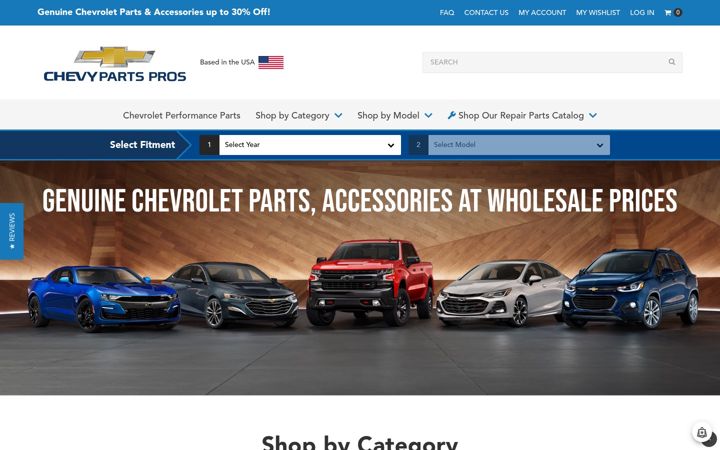 Snímek obrazovky chevypartspros.com