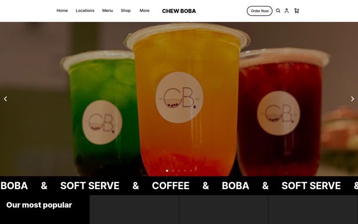 Screenshot του chewboba.co.uk