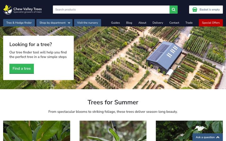 Screenshot του chewvalleytrees.co.uk