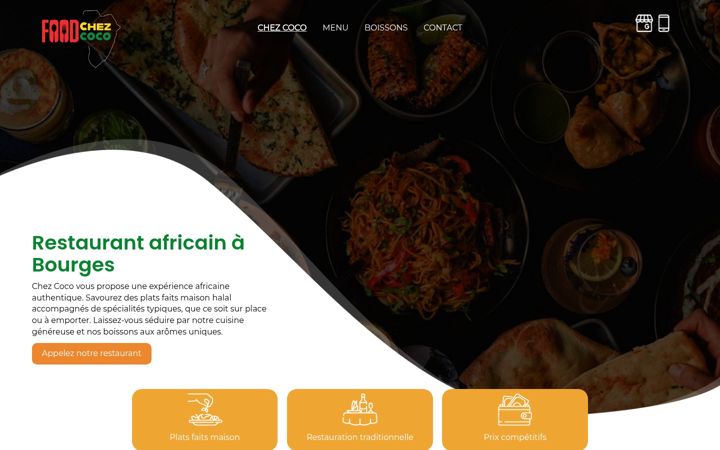 Skjámynd af chez-coco-resto-afro.fr