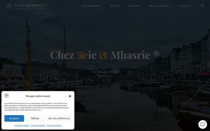 Skjámynd af chez-eric-et-marie.fr