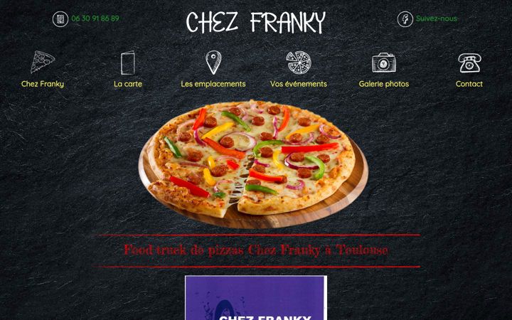 Skjámynd af chez-franky-pizzeria.fr