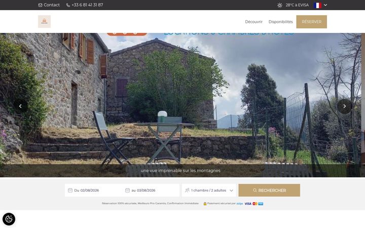 Screenshot of chezannecorsica.com