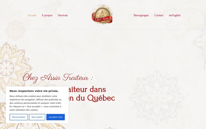 Screenshot of chezassiatraiteur.com