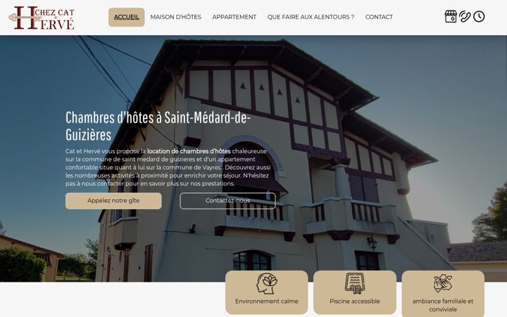 Screenshot of chezcatherve.com