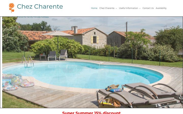 Snímek obrazovky chezcharente.eu