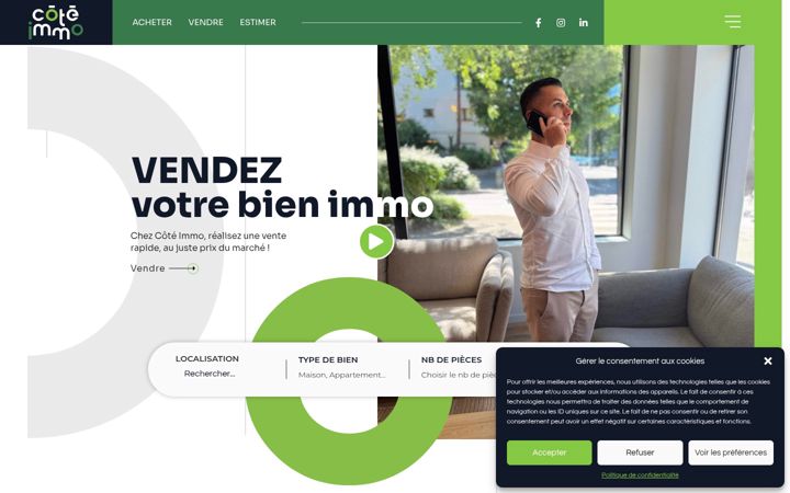 Screenshot of chezcoteimmo.com