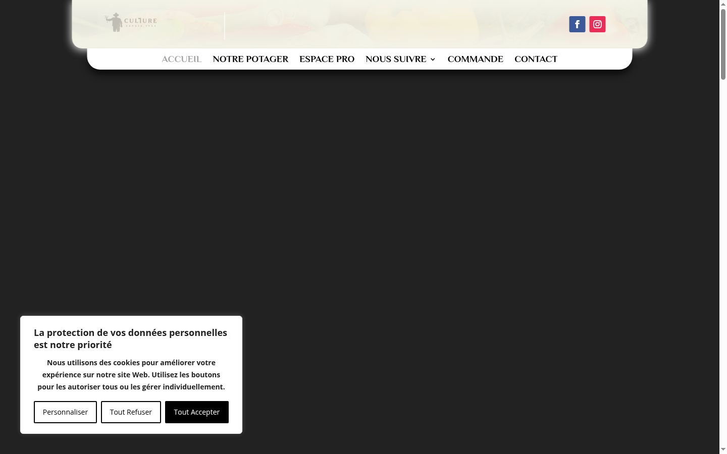 Screenshot des Einwilligungsbanners vor jeglicher Interaktion