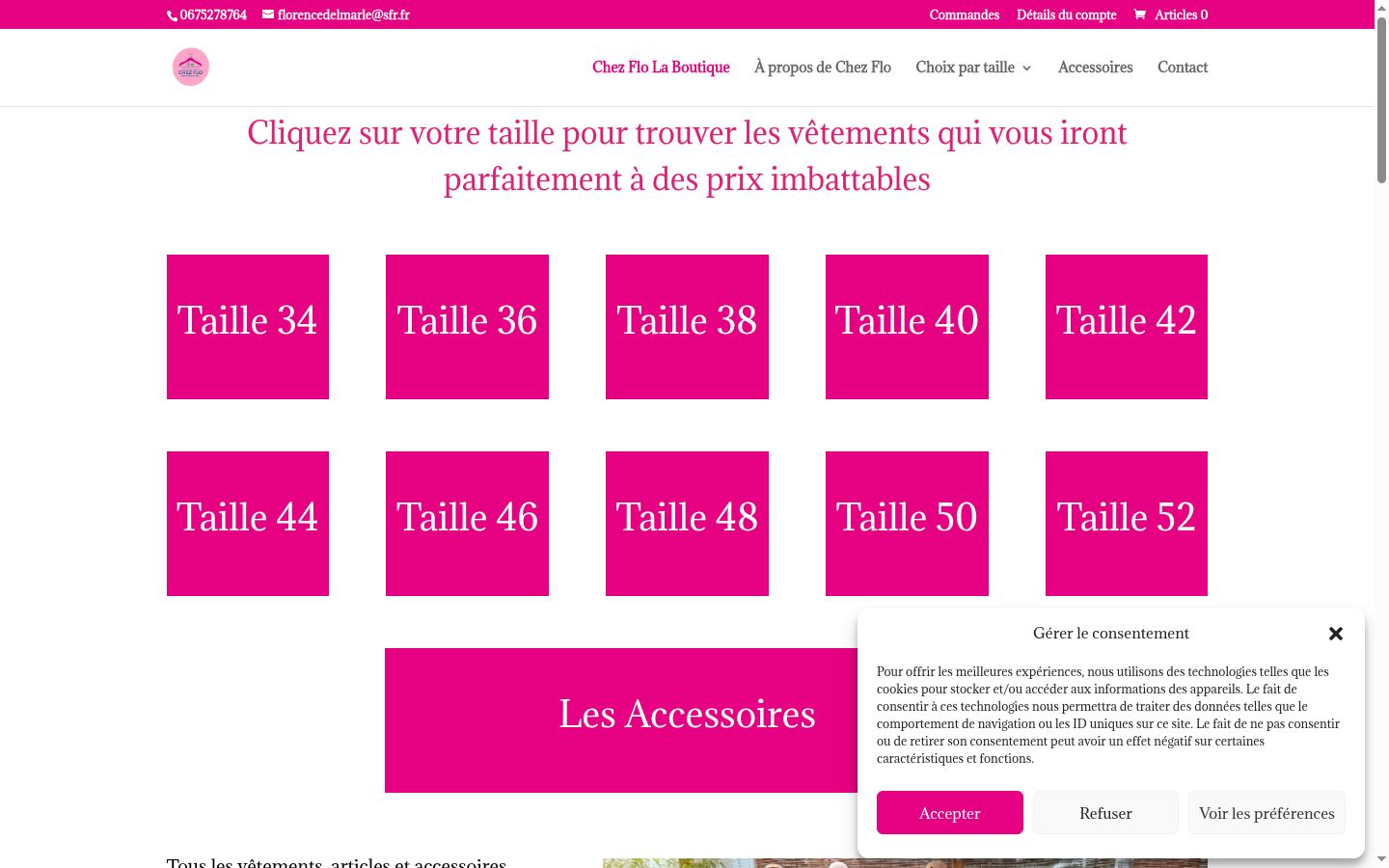 Capture d'écran de la bannière de consentement affichée avant toute interaction